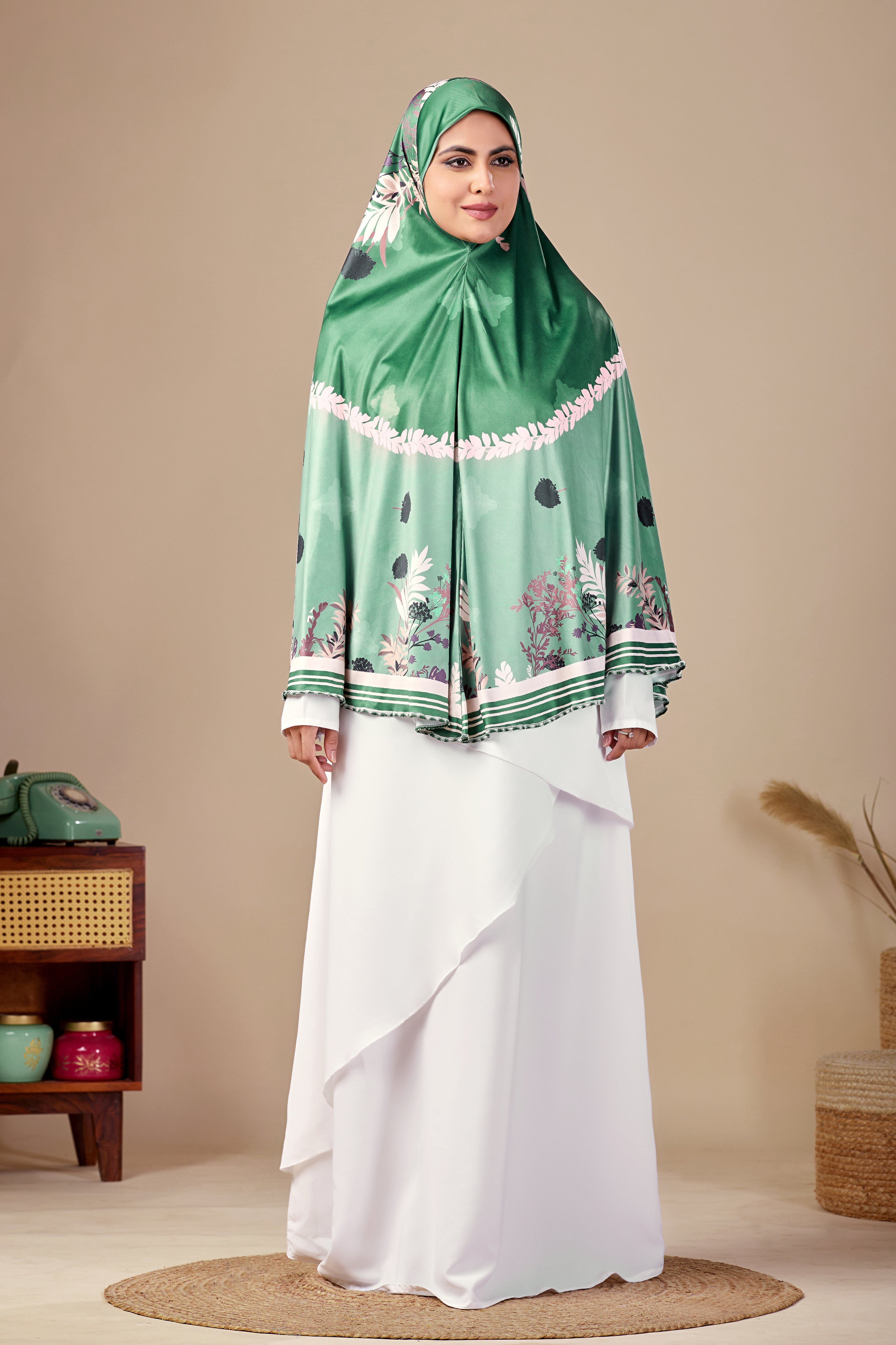 Emerald Bloom Premium Prayer Hijab ( Namaji )