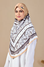 Blossom Grace Malaysian Printed Hijab With Diamond Work