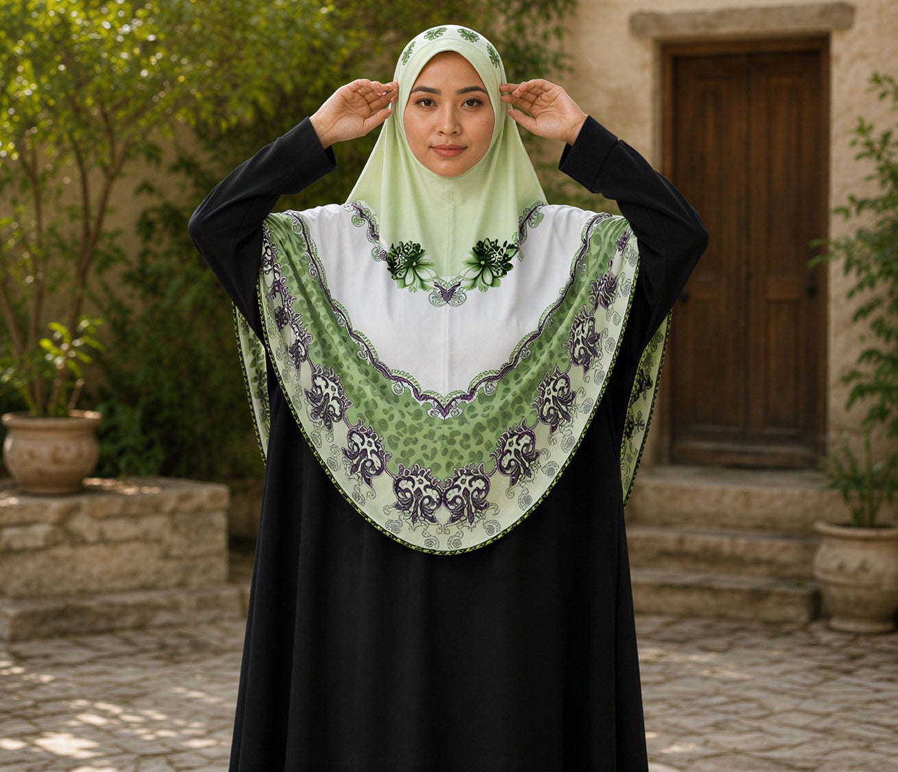 Sage Blossom Elegance Khimar
