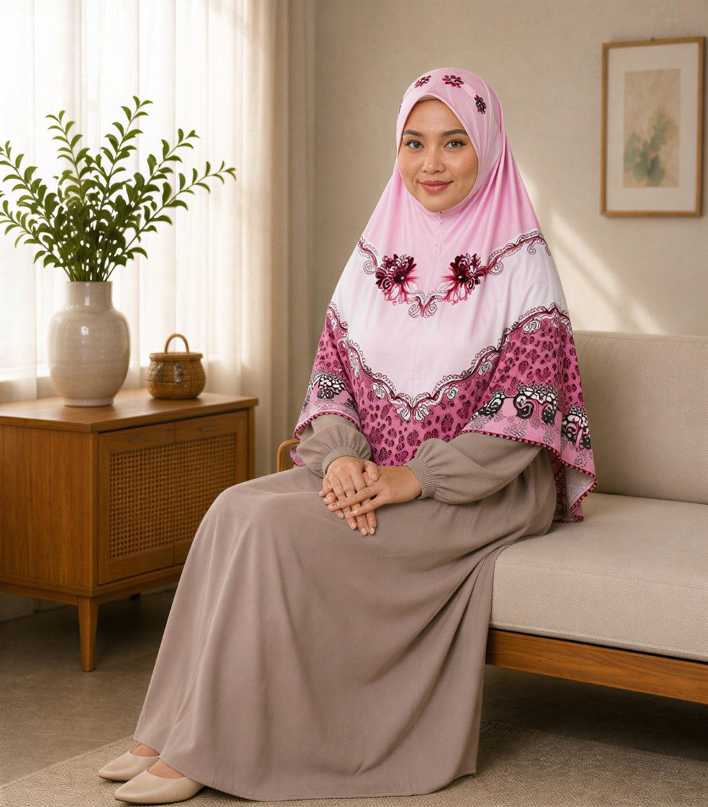 Rose Petal Serenity Khimar