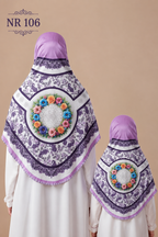 Blossom Grace Malaysian Printed Hijab With Diamond Work