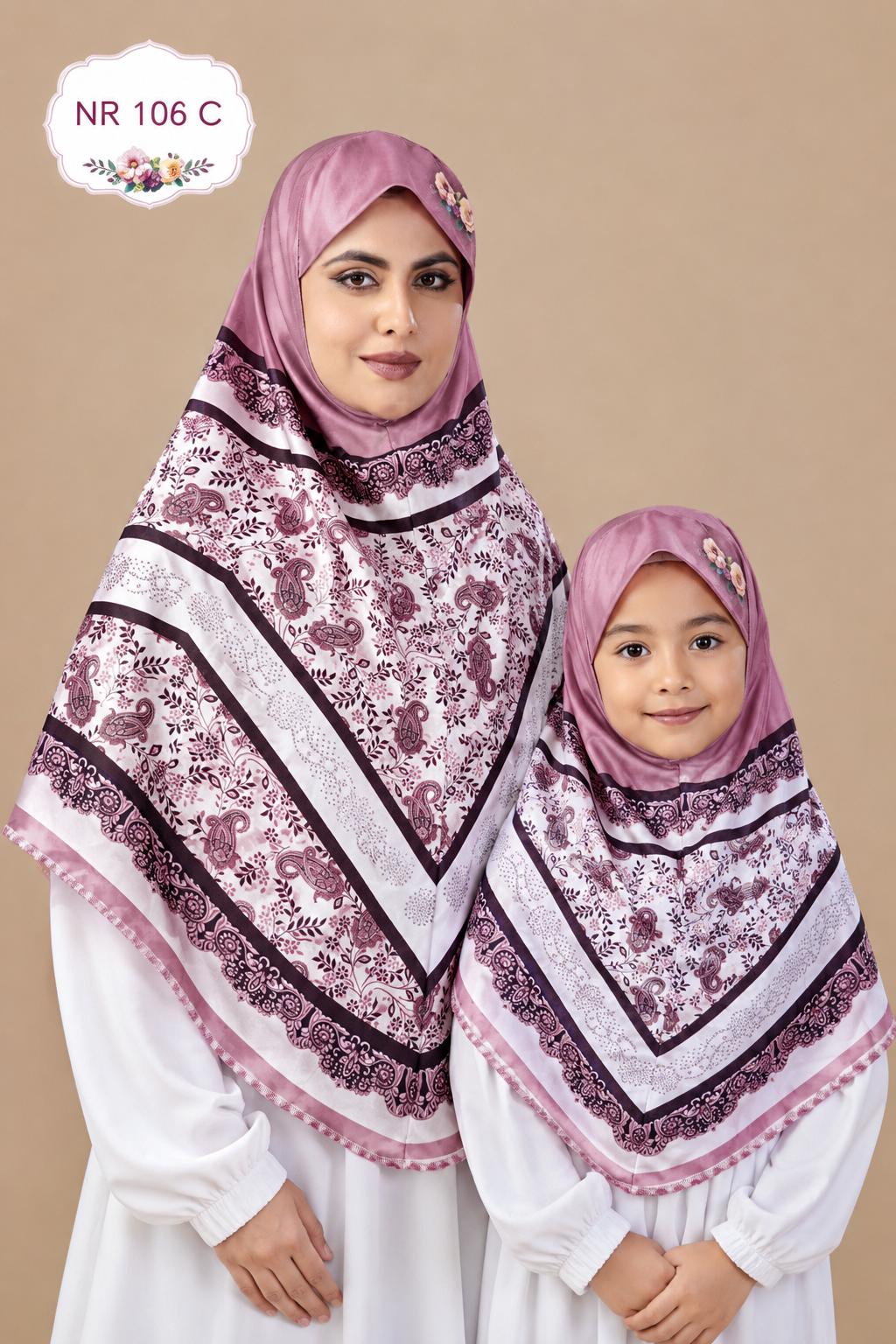 Blossom Grace Malaysian Printed Hijab With Diamond Work