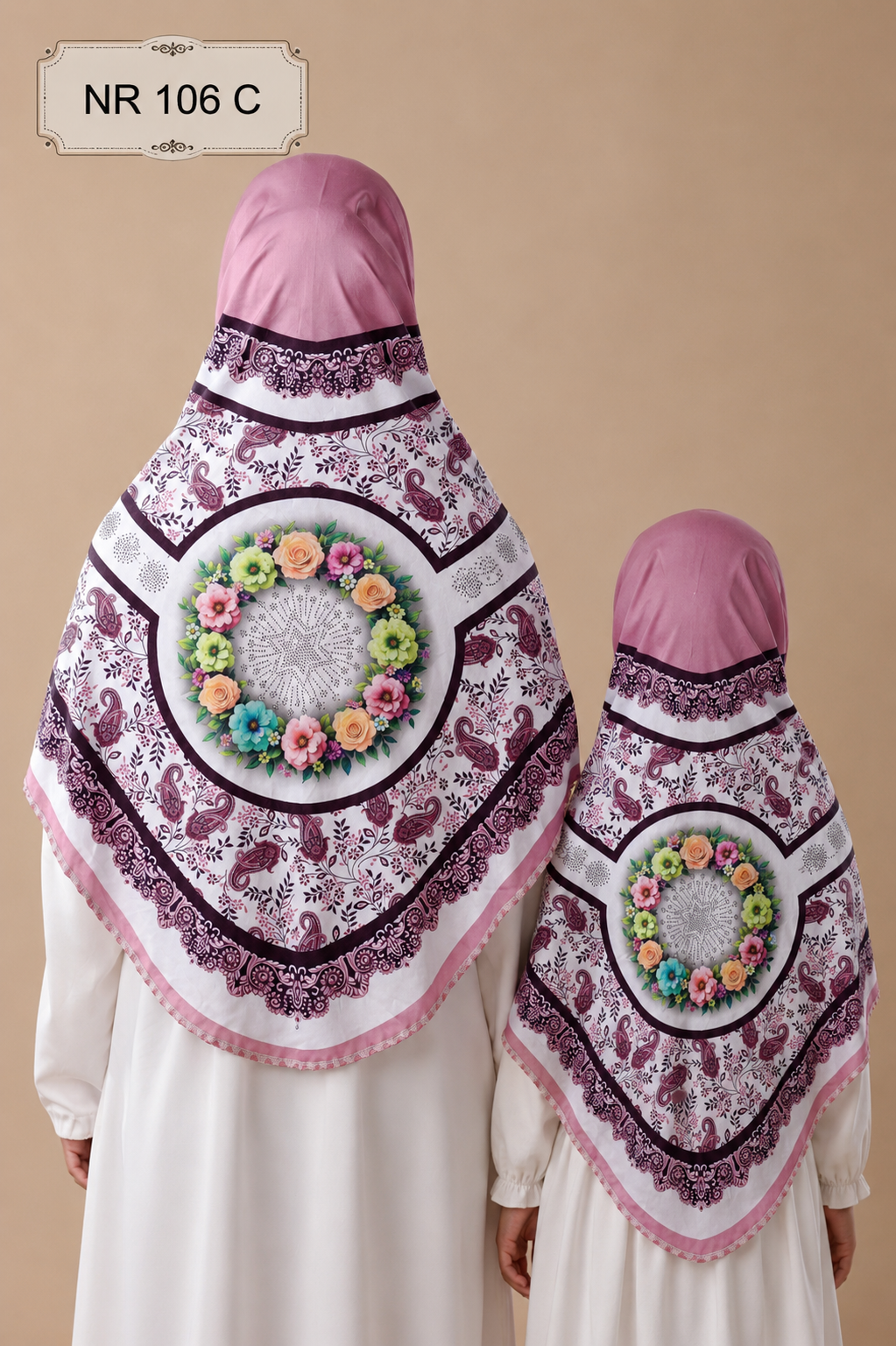 Blossom Grace Malaysian Printed Hijab With Diamond Work