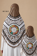 Blossom Grace Malaysian Printed Hijab With Diamond Work