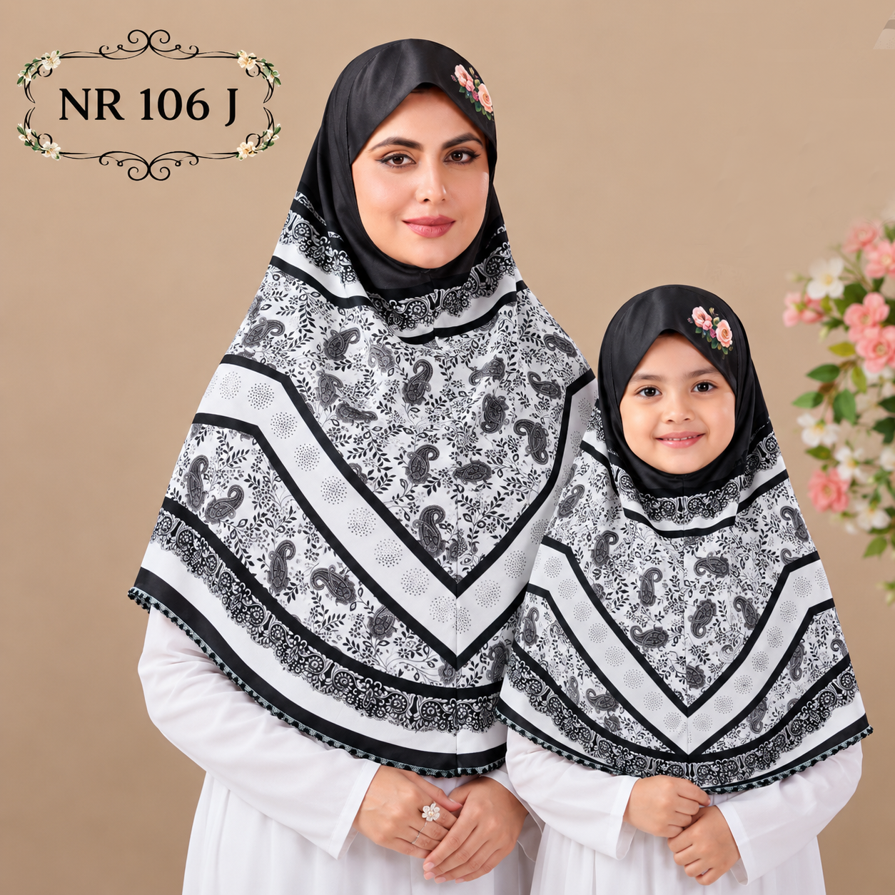 Blossom Grace Malaysian Printed Hijab With Diamond Work